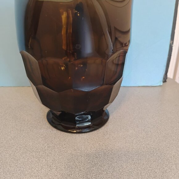 Viking Glass Vintage Georgian Pattern Beverage Pitcher, Chestnut Brown, MCM - Picture 4 of 5